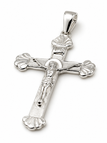 Genuine Sterling Silver 925 Large Crucifix Cross Pendant