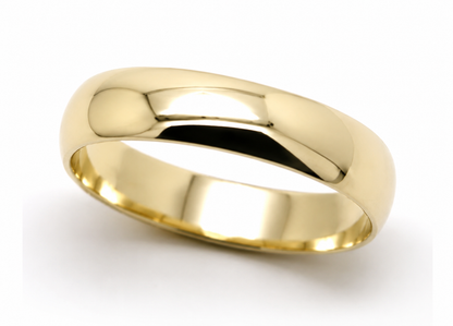 Solid 9ct 9k 375 Yellow, Rose or White Gold 4mm Wedding Band Ring Size S 1/2