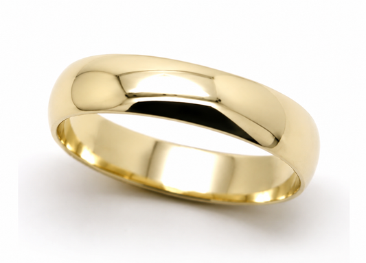 Solid 9ct 9k 375 Yellow, Rose or White Gold 4mm Wedding Band Ring Size S 1/2