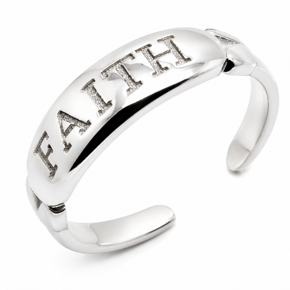 Kaedesigns, Genuine New Solid Sterling Silver 925 Faith Toe Ring