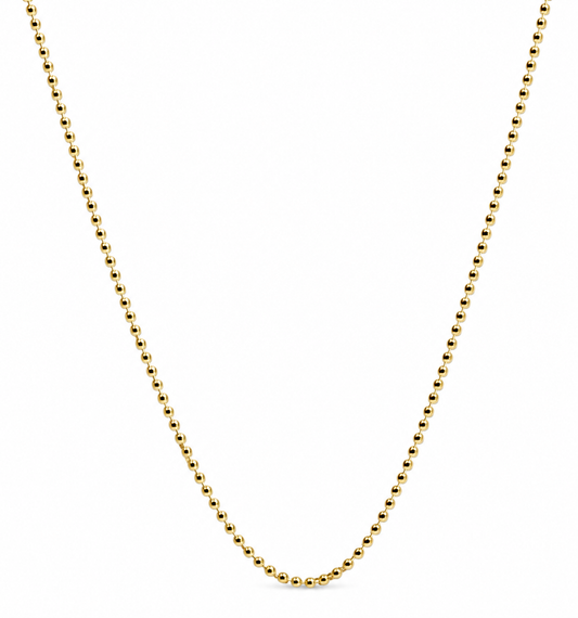 Genuine 9ct 9k 375 Yellow Gold 1.5mm Ball Chain Necklace- 40cm, 45cm or 50cm lengths