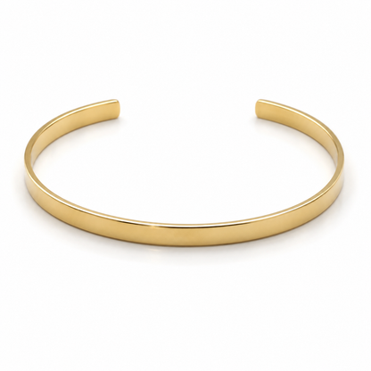 Genuine 9ct 9k 375 FULL SOLID 6mm Yellow, Rose or White Gold custom made CUFF or BANGLE 65mm x 50mm