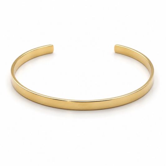 Genuine 9ct 9k 375 FULL SOLID 6mm Yellow, Rose or White Gold custom made CUFF or BANGLE 65mm x 50mm