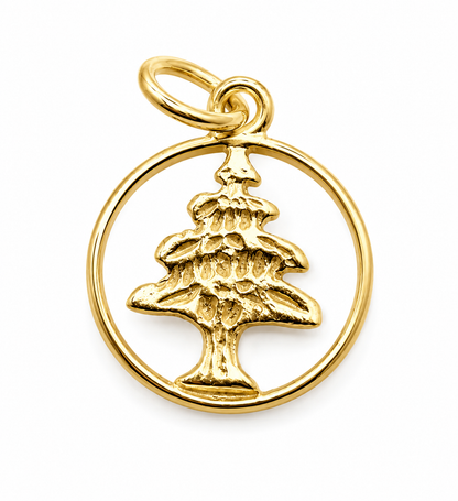 Genuine 9ct Yellow, Rose or White Gold 375 Small Cedar Tree of Lebanon Pendant / Charm