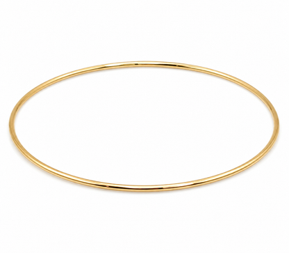 Genuine 9ct 9kt SOLID Yellow, Rose or White Gold Thin 1.3mm GOLF bangle 60mm inside diameter