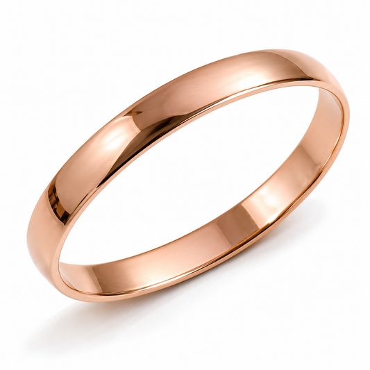 Solid Heavy 9ct 9K 375 Yellow, Rose or White Gold 10mm Wide Plain Bangle 67mm 2.8mm thick