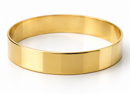 Genuine 9ct 9kt 375 FULL SOLID Heavy Yellow, Rose or White gold 14mm wide Bangle 70mm inside diameter