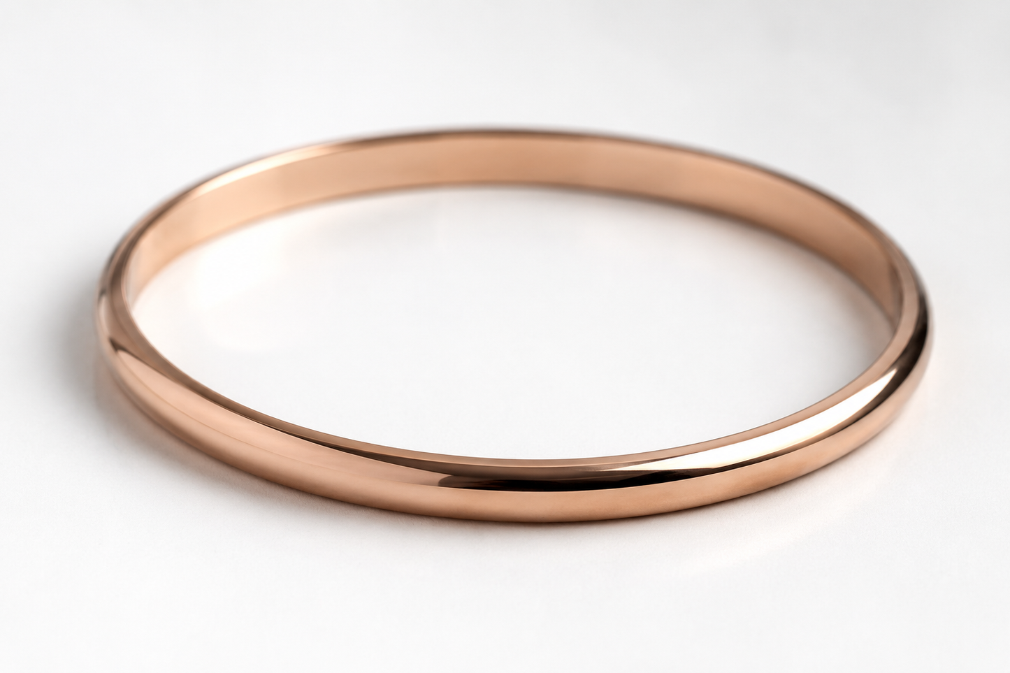 Genuine 9ct 9kt FULL SOLID Yellow, Rose or White gold 6mm wide half round Bangle 65mm x 57mm Oval Bangle 2.5mm thick