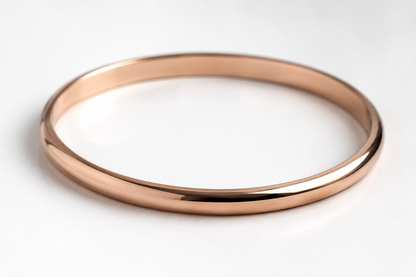 Genuine 9ct 9kt FULL SOLID Yellow, Rose or White gold 6mm wide half round Bangle 65mm x 57mm Oval Bangle 2.5mm thick