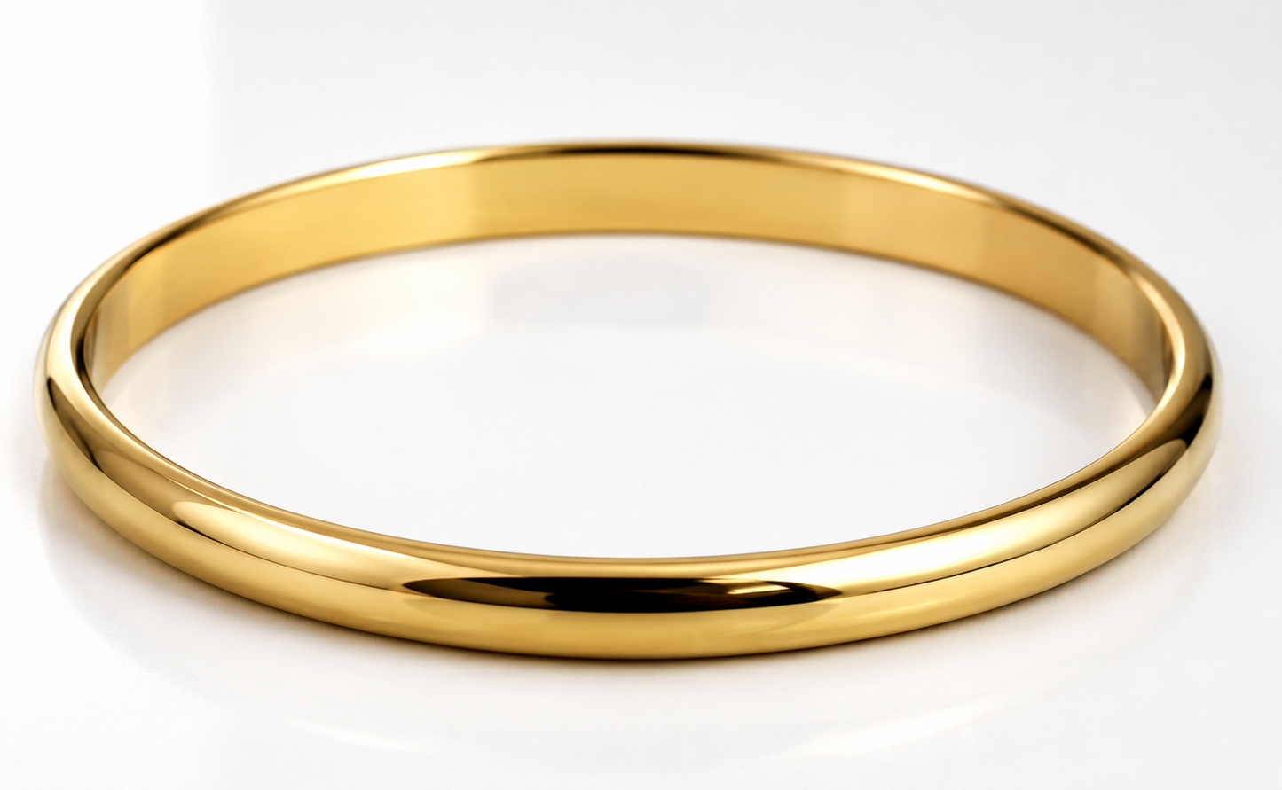 Genuine 9ct 9kt FULL SOLID Yellow, Rose or White gold 6mm wide half round Bangle 65mm x 57mm Oval Bangle 2.5mm thick