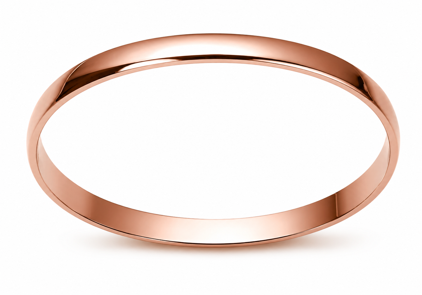 Genuine 9ct 9kt 375 FULL SOLID Yellow, Rose or White gold 6mm wide half round Bangle 65mm x 57mm Oval Bangle