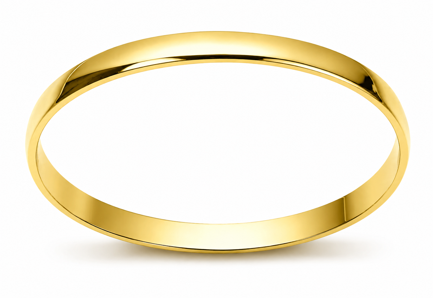 Genuine 9ct 9kt 375 FULL SOLID Yellow, Rose or White gold 6mm wide half round Bangle 65mm x 57mm Oval Bangle
