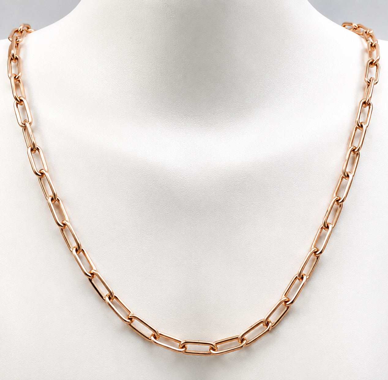 Handmade Genuine 38cm 9ct 9k 375 Yellow, Rose or White Gold Paper Clip Chain Necklace