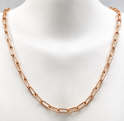 Handmade Genuine 38cm 9ct 9k 375 Yellow, Rose or White Gold Paper Clip Chain Necklace