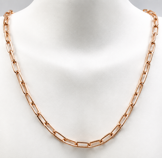Handmade Genuine 38cm 9ct 9k 375 Yellow, Rose or White Gold Paper Clip Chain Necklace