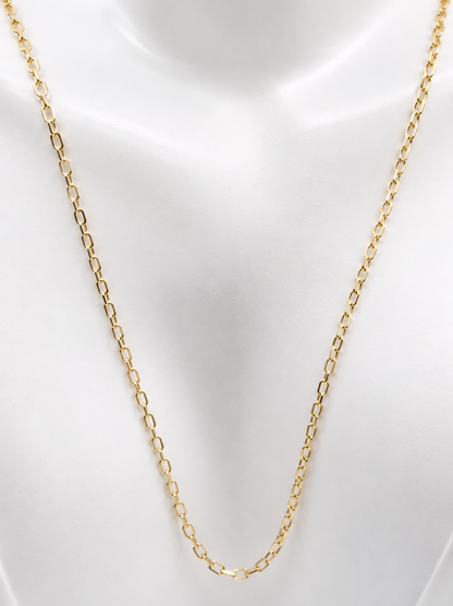 Genuine 9ct 9k 375 Yellow Gold  Diamond Cut Anchor 2mm- Choose from 40cm, 45cm, 50cm and 60cm