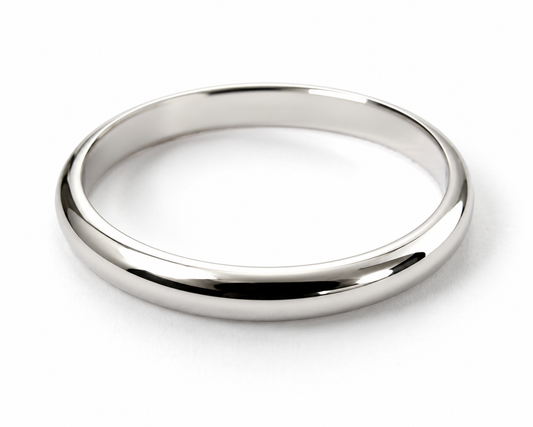 Size Q1/2 18ct White Gold Full Solid 2.6mm Wedding Band Ring Hallmarked 750