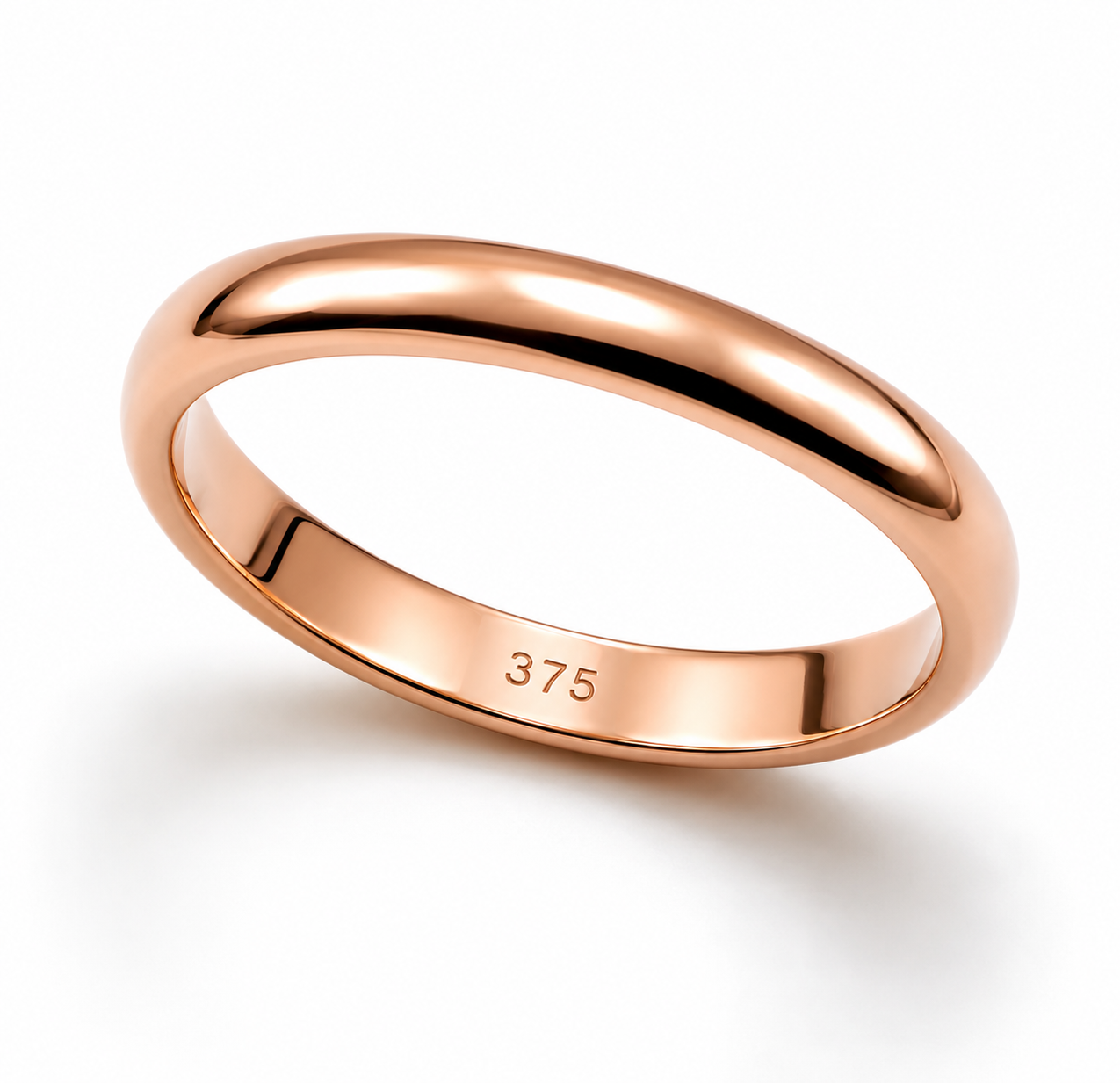 Genuine Solid 9ct 9k 375 Yellow, Rose or White Gold Wedding Band Ring 2.6mm - Choose your ring size