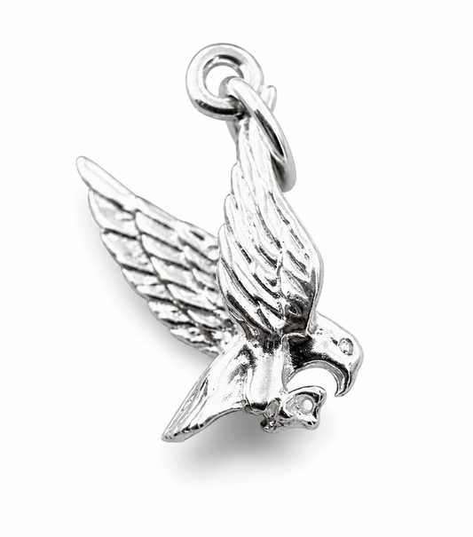 Genuine Sterling Silver 925 Small 3D Eagle Bird Pendant Charm