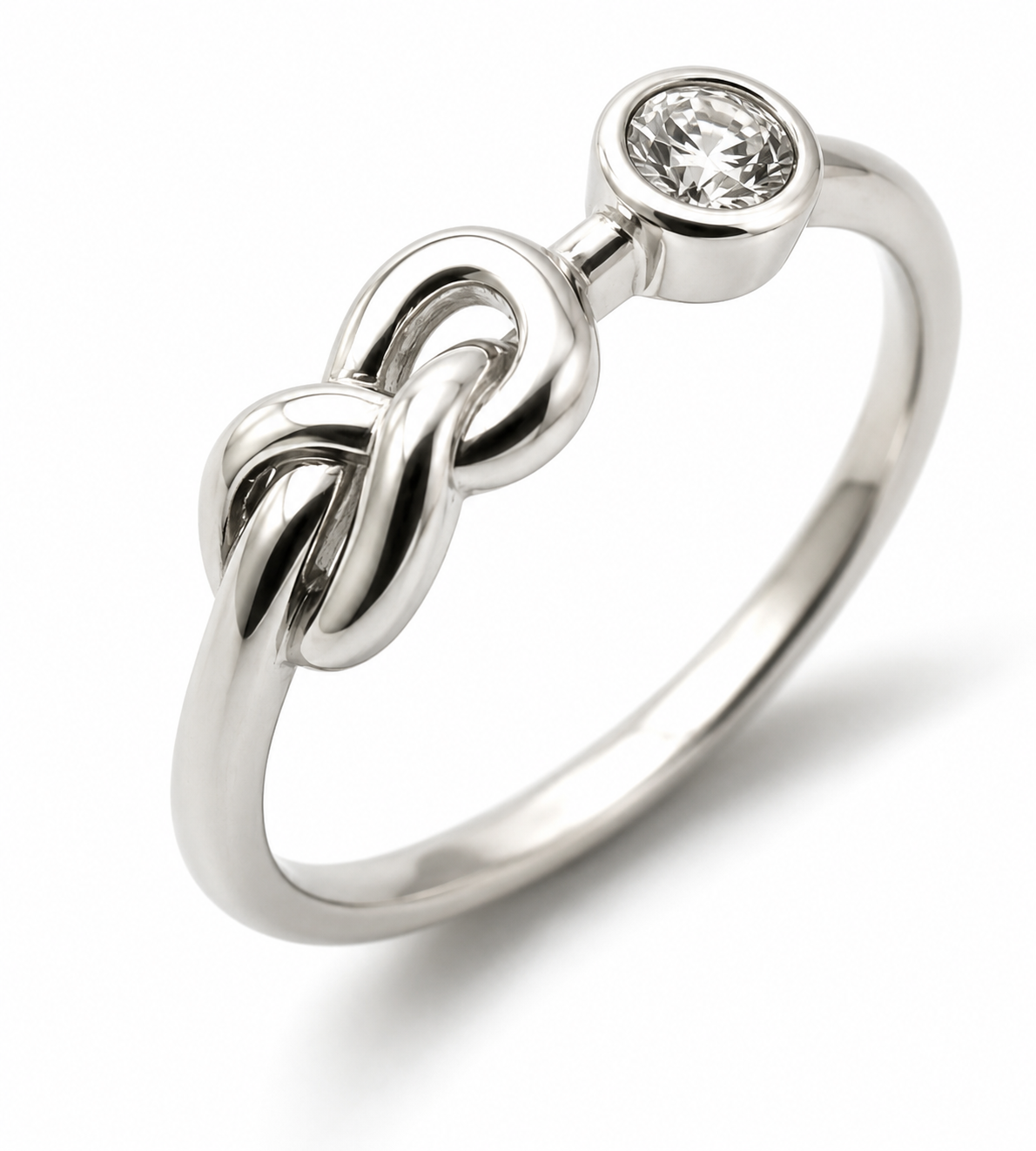 Genuine 9ct 9kt 375 Yellow, Rose or White Gold Infinity Delicate Pinky Ring + Lab Grown Diamond