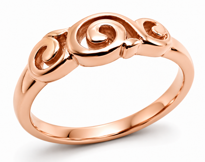 Kaedesigns 9ct 9kt 375 Yellow, Rose or White Gold 375 Fancy Swirl Ring - Choose your ring size H to P