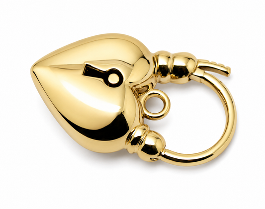 Kaedesigns 9ct 9k 375 Yellow Gold, White Gold or Rose Gold Bubble Heart Locket Padlock