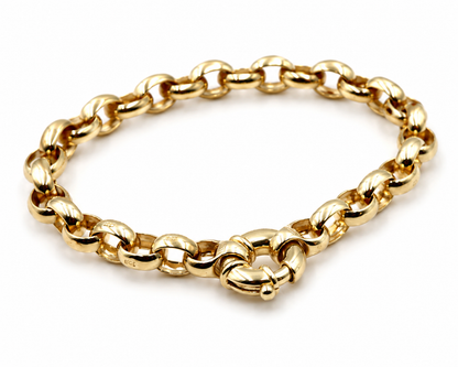 Genuine 19cm 9ct 9kt 375 Solid Yellow Gold Solid Oval Belcher Bracelet