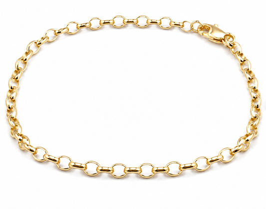 Genuine 9ct 9K 375 Yellow or Rose Gold Solid 19cm Oval Belcher Bracelet