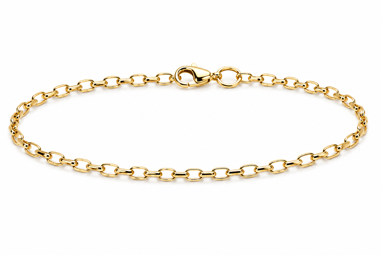 Genuine 9ct 9k 375 Yellow Gold Solid 19cm Diamond Cut Oval Belcher Bracelet