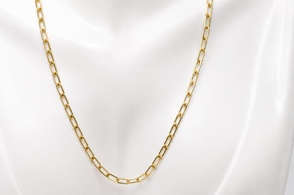 Genuine 9ct 9k 375 Yellow Gold Paper Clip Paperclip 45cm Necklace