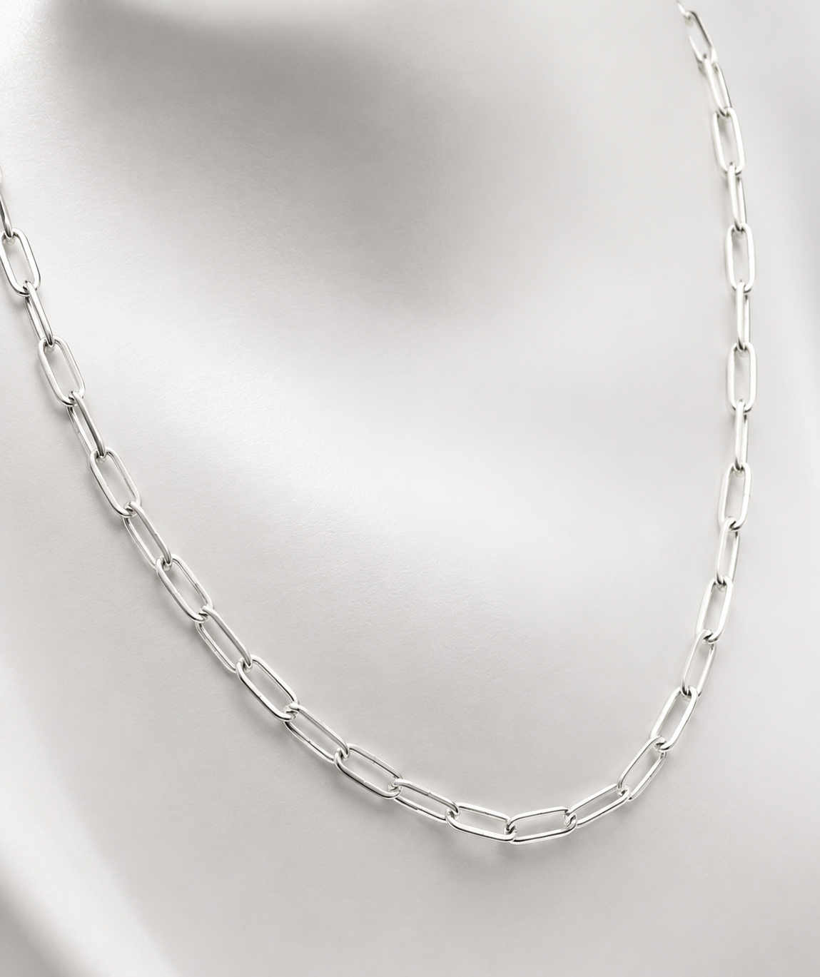 Genuine Sterling Silver 925 Paperclip Links Necklace Chain