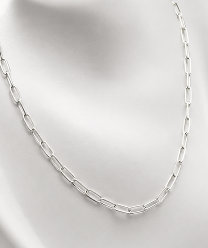 Genuine Sterling Silver 925 Paperclip Links Necklace Chain
