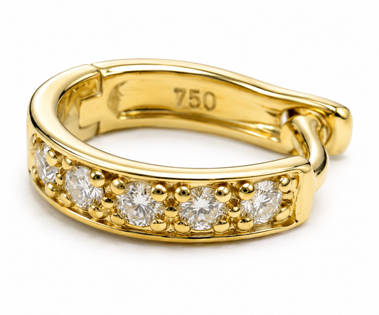 Genuine 18ct White Or Yellow Gold 750 Diamond 10mm Enhancer Bail Clasp