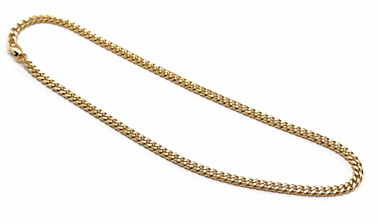 Genuine 9ct 9k 375 Solid Yellow Gold 25cm Kerb Curb Anklet Belcher 3.8g