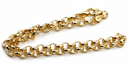 Genuine 9ct 9k 375 Solid Yellow or Rose Gold 25cm Belcher Anklet 2.7mm wide link