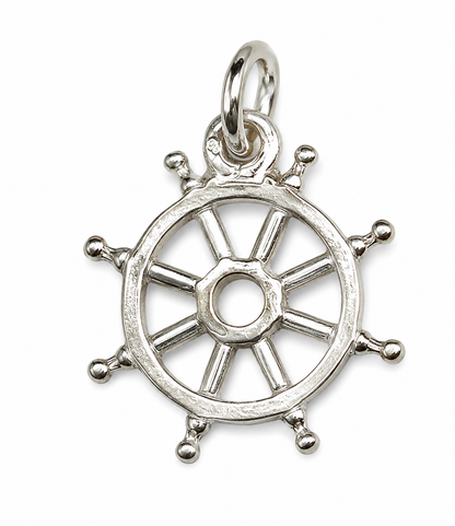 Kaedesigns Sterling Silver 925 Solid Boat Ships Wheel Pendant Charm