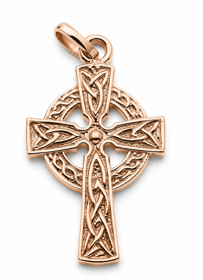Genuine 9ct 9k 375 Yellow, Rose or White Celtic Cross Pendant Charm