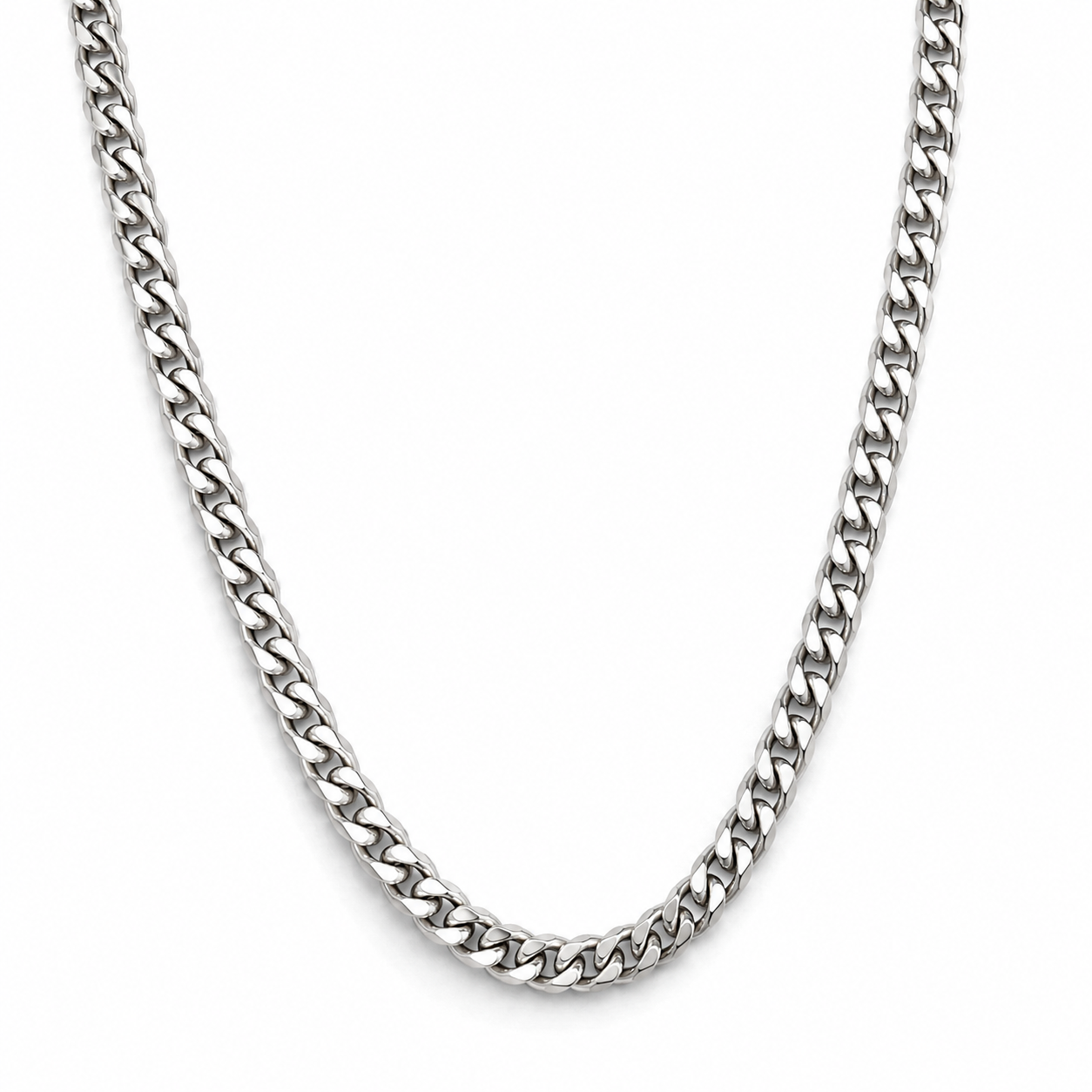 Sterling Silver 925 50cm 4.6mm Bevelled Curb Diamond Cut Chain Necklace
