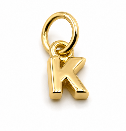Genuine 9ct 9k 375 Tiny Very Small Yellow, Rose or White Gold Initial Pendant Charm K