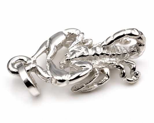 Genuine Large/Med Sterling Silver 925 Scorpio Zodiac Pendant Charm