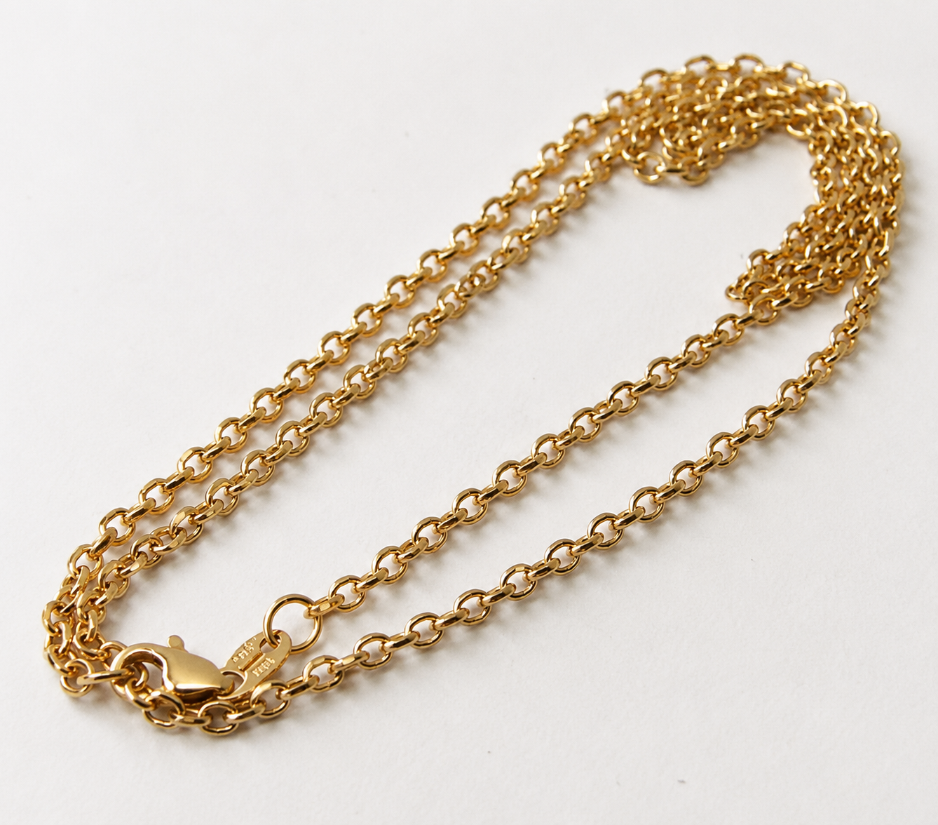 Genuine 9ct 9k 375 Yellow Gold Belcher Cable Chain Necklace 50cm 2.79grams