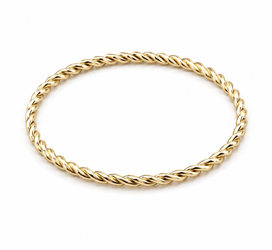 Genuine New 9ct Yellow, Rose or White Gold Dress rope stacker ring