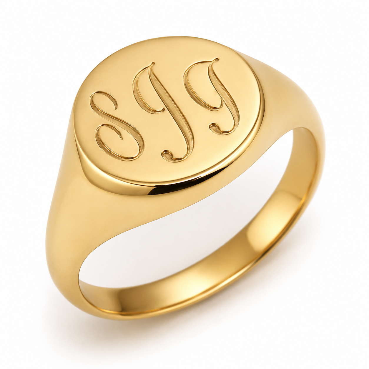 Genuine 9ct 9k 375 Yellow, Rose or White Gold Oval Signet Ring + Engraving - Choose your size Q to V