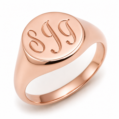 Genuine 9ct 9k 375 Yellow, Rose or White Gold Oval Signet Ring + Engraving - Choose your size Q to V