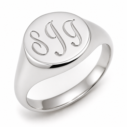 Genuine 9ct 9k 375 Yellow, Rose or White Gold Oval Signet Ring + Engraving - Choose your size Q to V