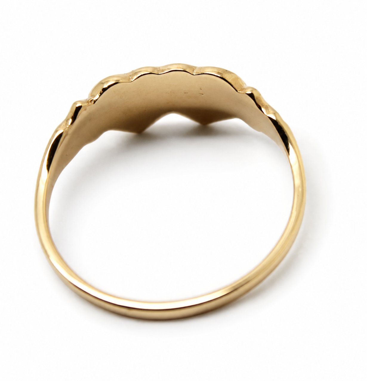 Solid 9ct 9Kt 375 Rose Gold Double Heart Signet Ring - Choose your size