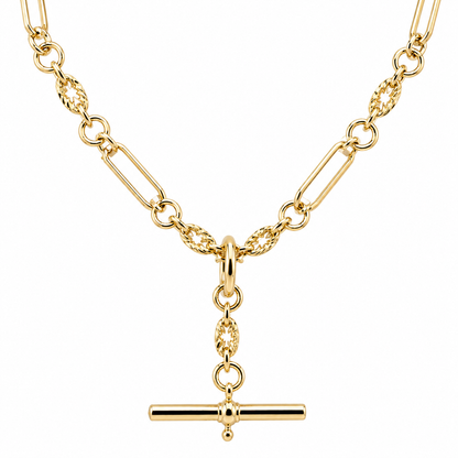 Genuine 9ct 9k 375 Yellow, Rose or White Gold Handmade Solid Fancy Paperclip FOB Necklace Chain 50cm