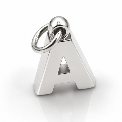Genuine Solid Sterling Silver 925 Thick Block Initial Pendant - All Letter Available