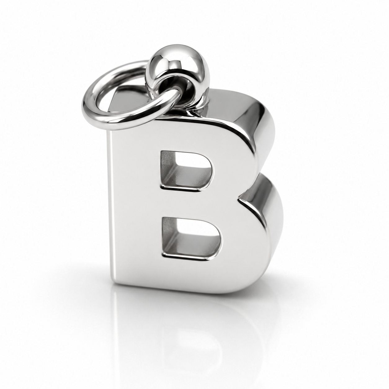 Genuine Solid Sterling Silver 925 Thick Block Initial Pendant - All Letter Available