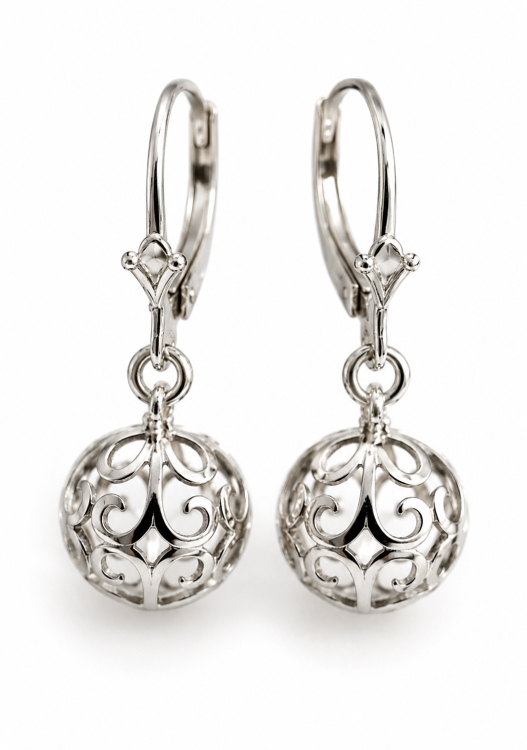 Genuine Sterling Silver 925 Ball Earrings 10mm Continental Clip Earrings